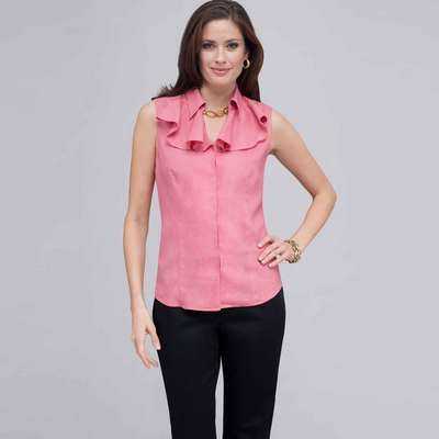 Ruffle Sleeveless Blouse.