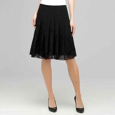 Pleated Skirt With Embroidery.