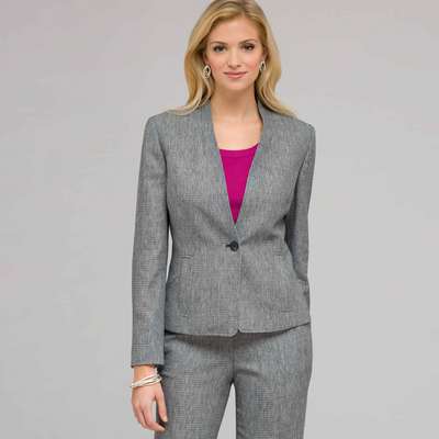 One Button Flat Front Jacket