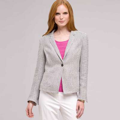 Textured 1 Button Jacket